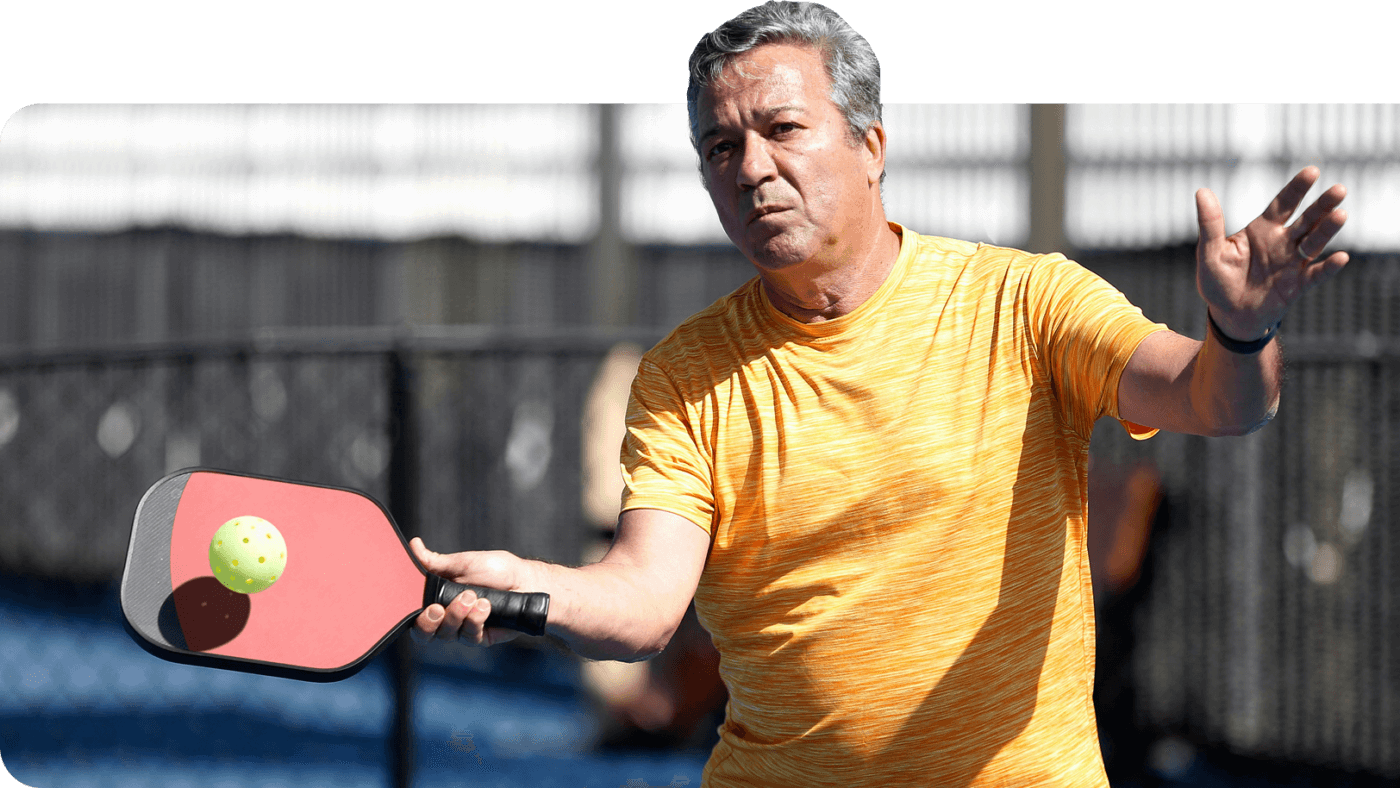 Man Playing Pickleball