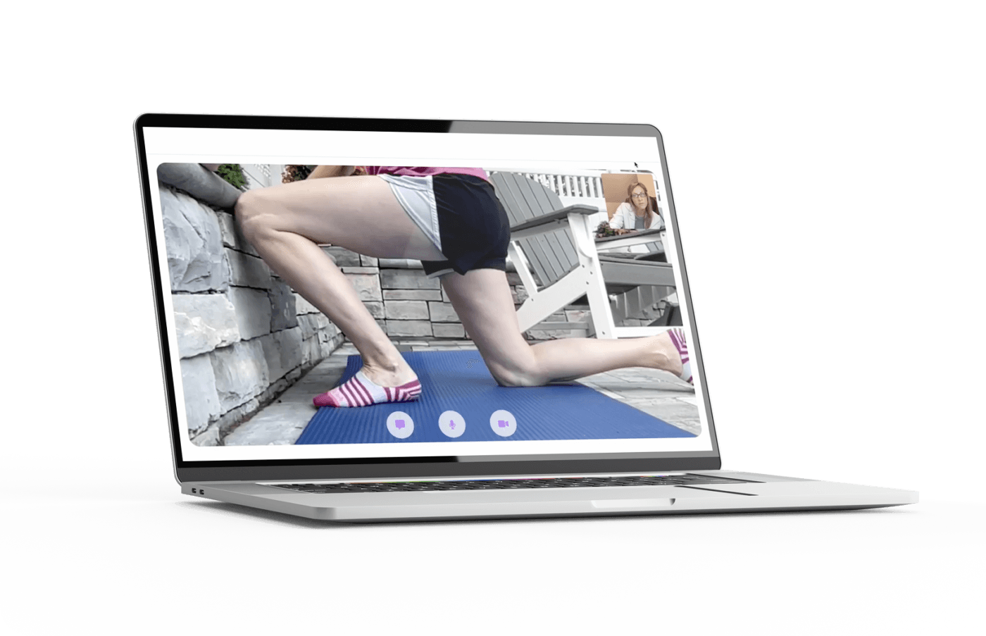 Stretching on Yoga Mat at home